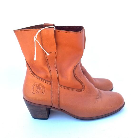 La Botte Gardiane Handmade Leather Ankle Boots French Heritage Western 38 Camel - Picture 3 of 13